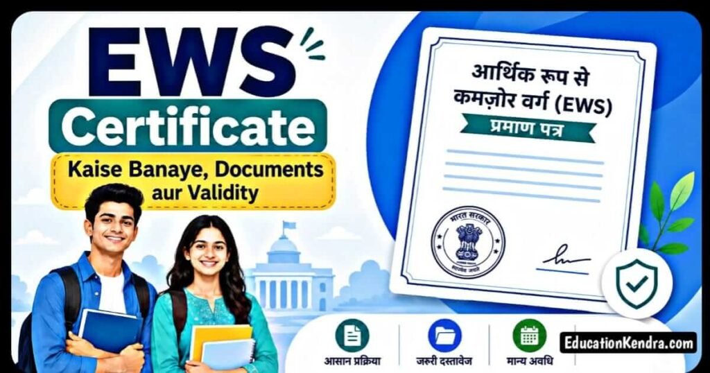 EWS Certificate Kya Hota Hai? Kaise Banaye, Documents, Apply पूरी जानकरी