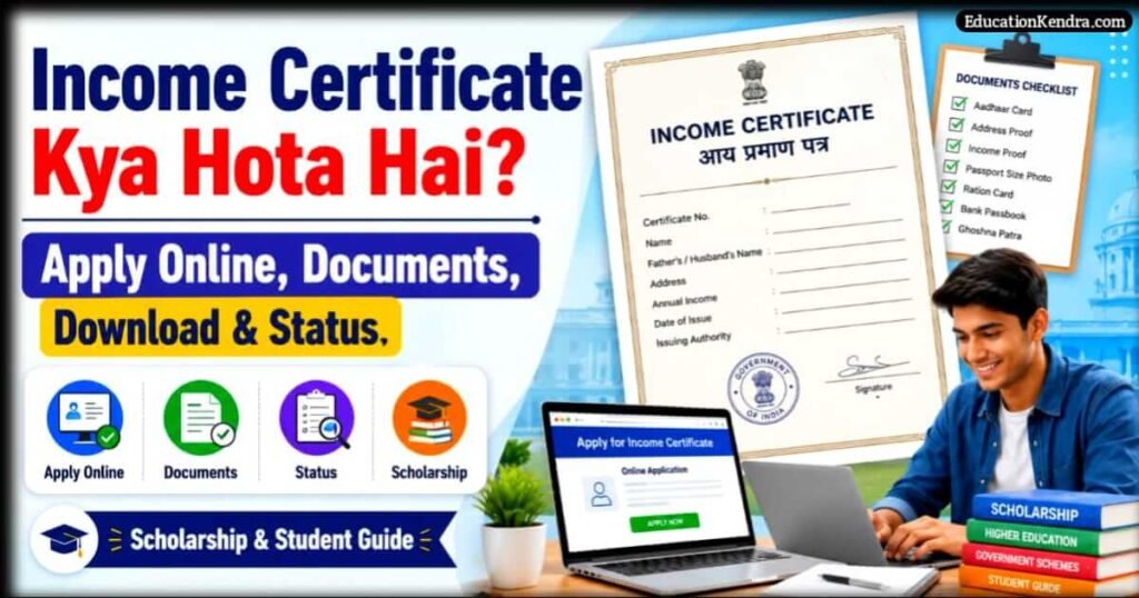 Income Certificate Kya Hota Hai? Apply Online, Documents, Download और Status