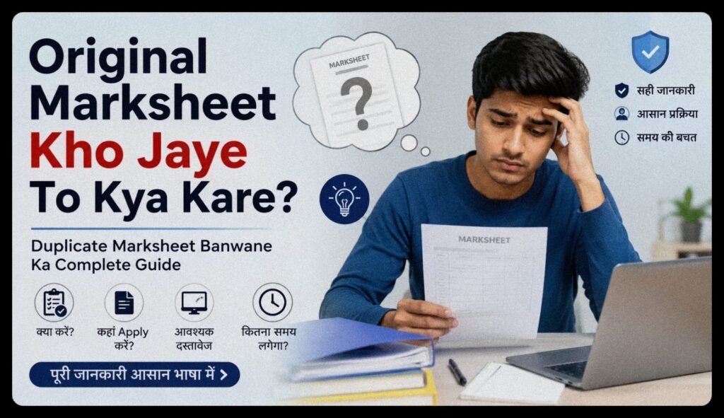 Original Marksheet Kho Jaye To Kya Kare? जाने पूरी जानकरी
